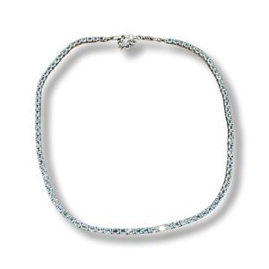 Jared® Blue Topaz Tennis Necklace Sterling Silver 16.25” adjustable